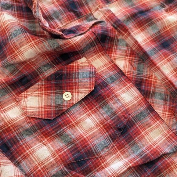 Women's Plaid Red and White Blouse - Picture 4 of 4